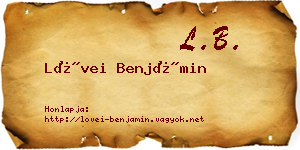 Lövei Benjámin névjegykártya